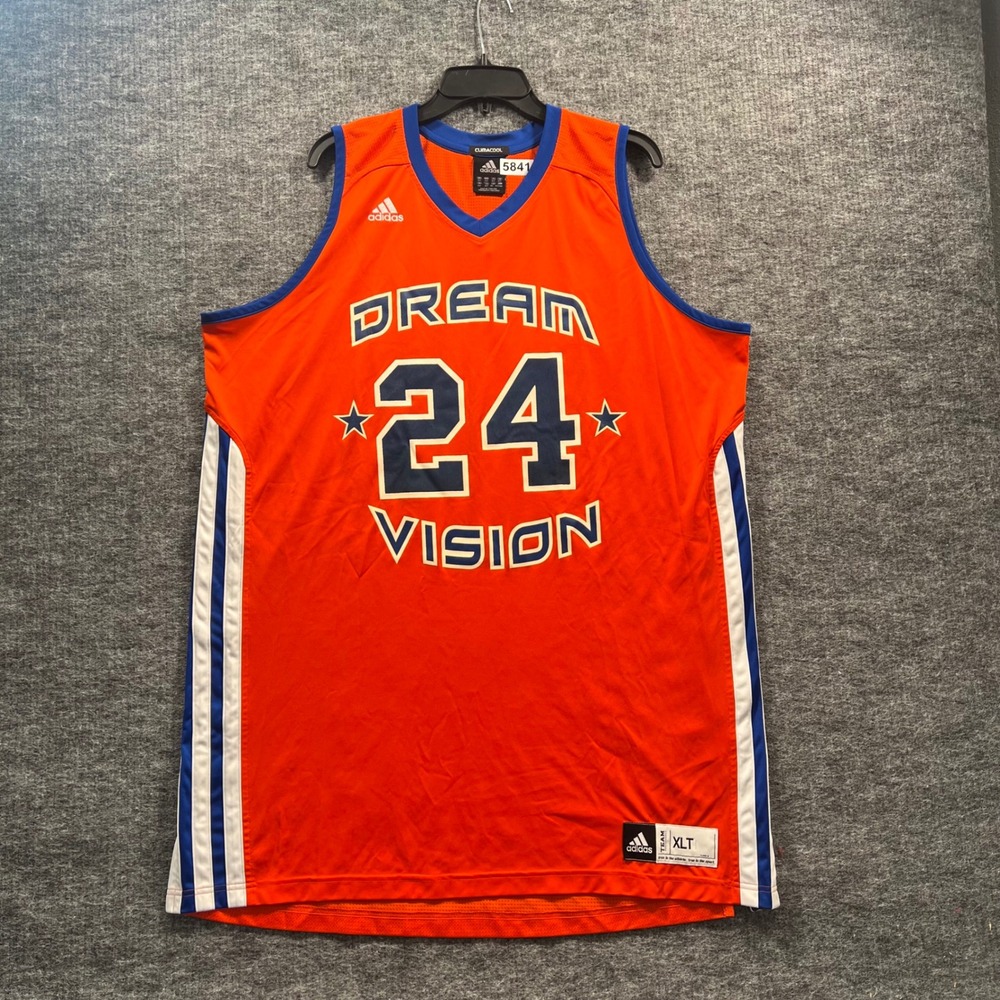 Adidas Dream Vision 24 Basketball Jersey Orange Blue Mens XLT ClimaCool